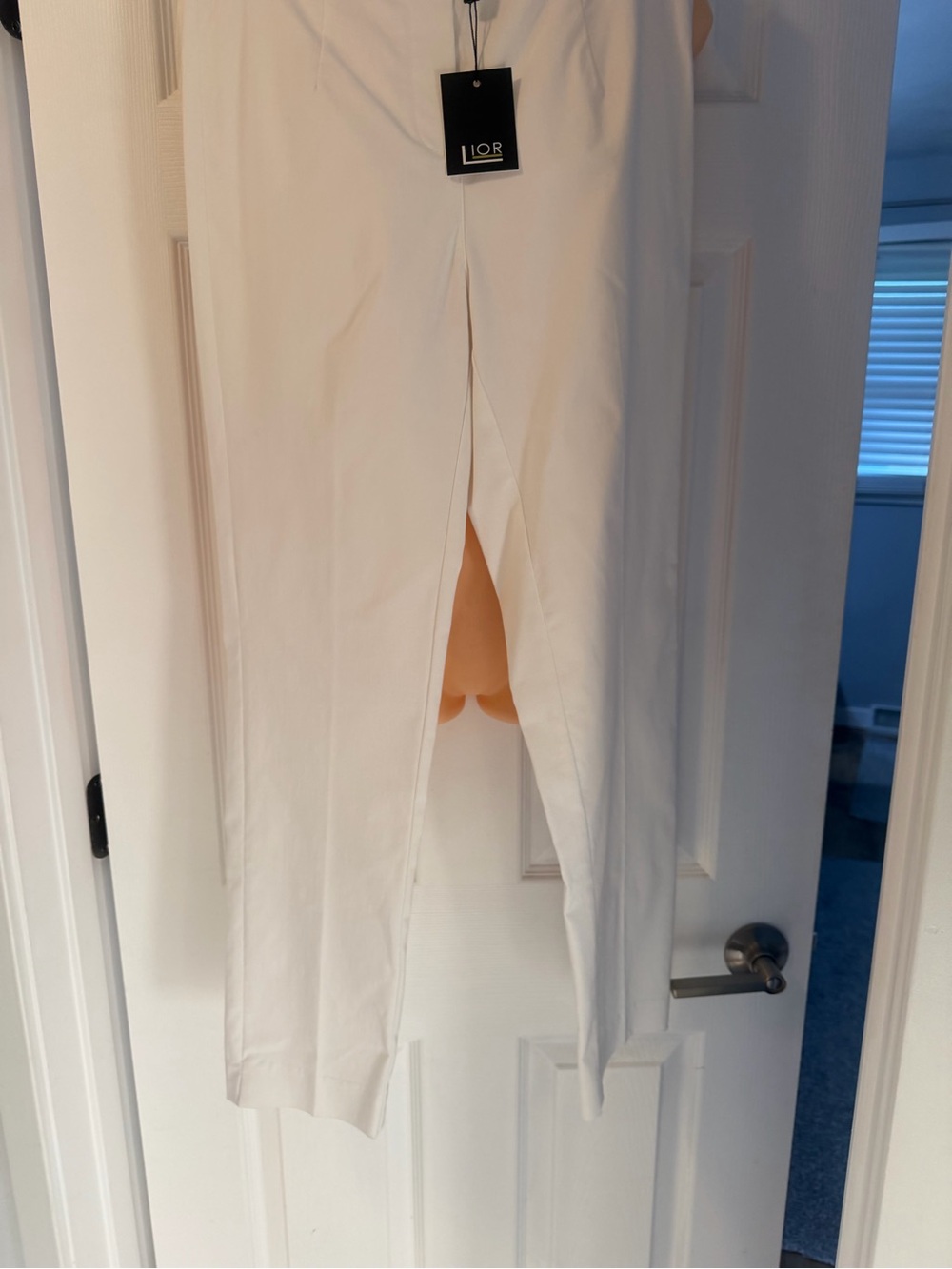 Women's Cream Front-Slit Dress Pants